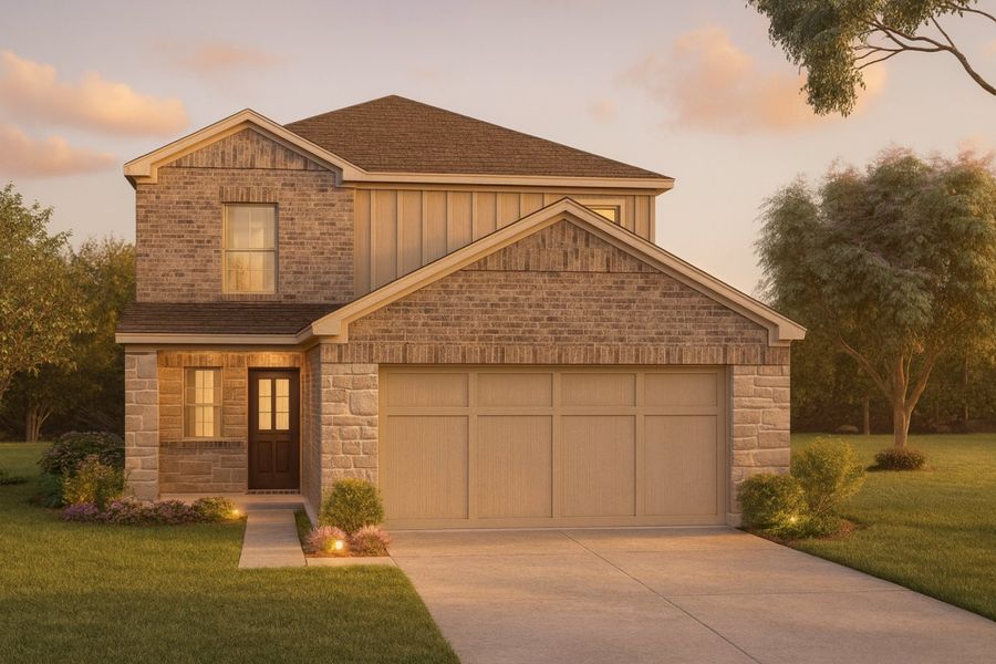 Representative exterior photo of a completed home built from the Ellis Colony At Pinehurst by Brohn Homes in Colony at Pinehurst, Pinehurst, TX (Image 15).