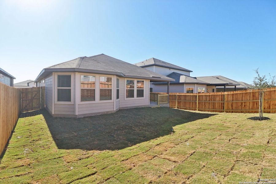 Exterior details and patio area of a home in Lark Canyon, New Braunfels (Image 4).