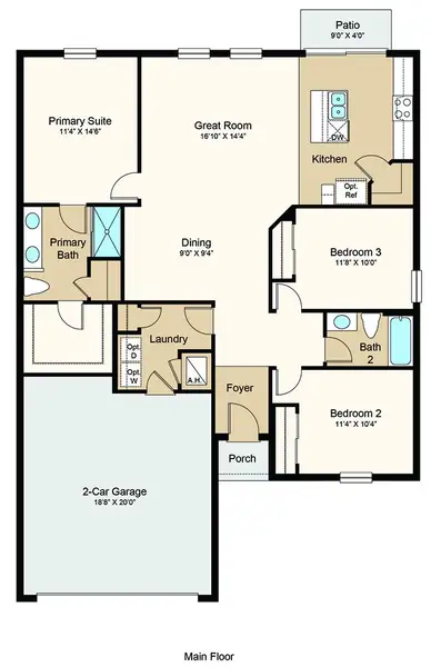 2D floor plan layout of this home in Firethorn, Parrish, FL (Image 3). 2D floor plan layout of this home in Firethorn, Parrish, FL (Image 3).