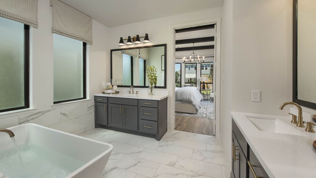 Furnished interior view inside a new home in Bridgeland, Cypress (Image 10).