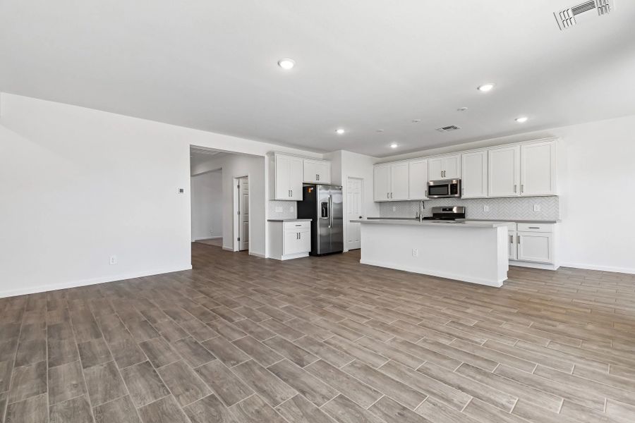 Great room and kitchen