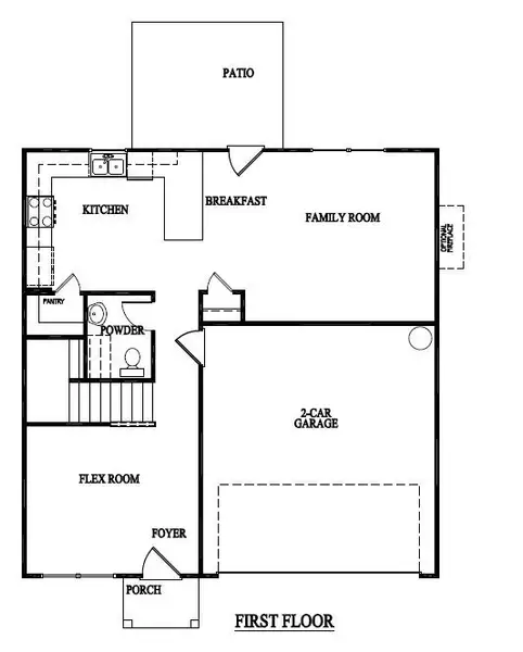2D floor plan layout of this home in The Village at Sassafras, Allenhurst, GA (Image 2).