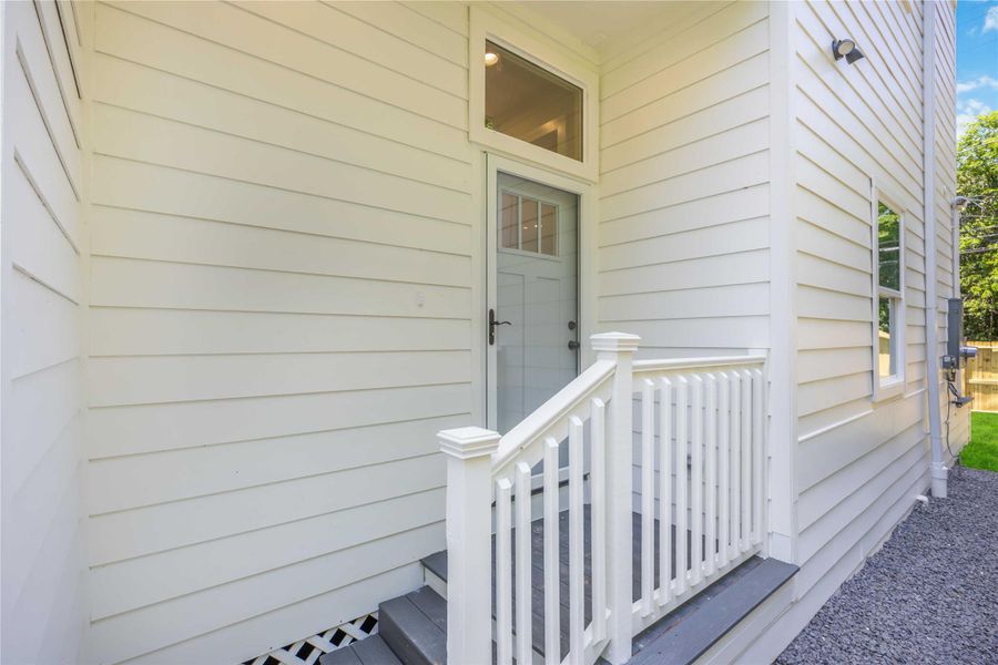 Exterior details and patio area of a home in , Houston (Image 3).