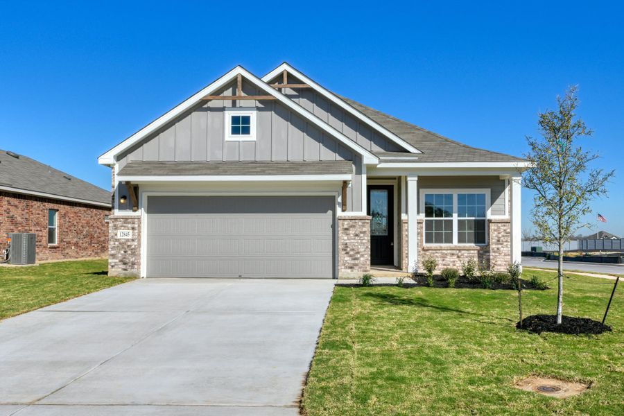 Representative exterior photo of a completed home built from the Brodie by Ashton Woods in Enclave at Hennersby Hollow 50's, San Antonio, TX (Image 7). Representative exterior photo of a completed home built from the Brodie by Ashton Woods in Enclave at Hennersby Hollow 50's, San Antonio, TX (Image 7).
