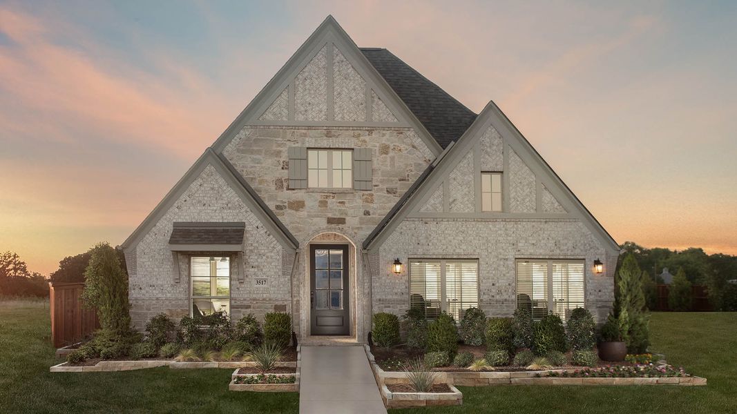 Front exterior of a new home in Candela, Richmond, TX, highlighting curb appeal (Image 28).