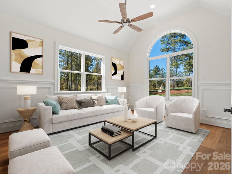 First floor office space with vaulted ceilings