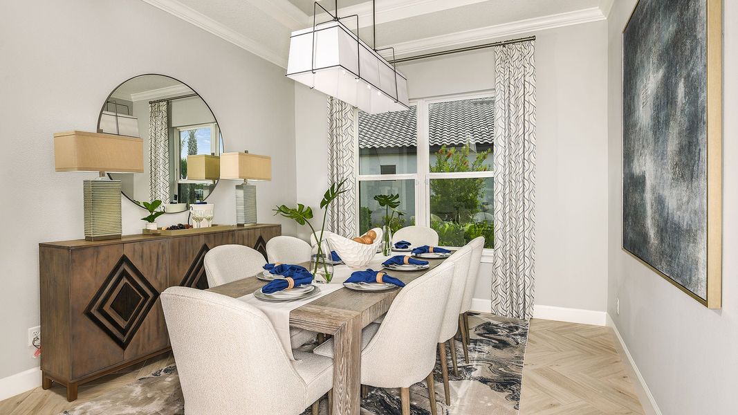 Furnished interior view inside a new home in Esplanade at Tradition, Port St. Lucie (Image 10). Furnished interior view inside a new home in Esplanade at Tradition, Port St. Lucie (Image 10).