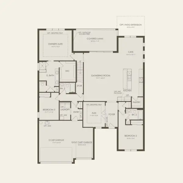 2D floor plan layout for the Stellar Grand by Pulte Homes in Stonehill, Howey-in-the-Hills, FL (Image 4).