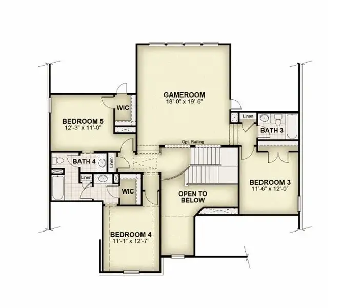 2D floor plan layout for the Alexander - 60 Ft Home Site by Rockwell Homes in Nelson Lake Estates, Rockwall, TX (Image 6).