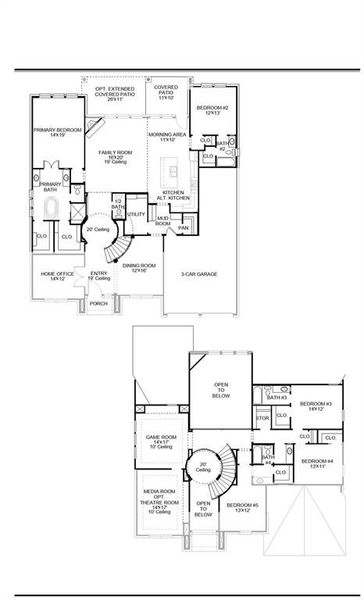 2D floor plan layout of this home in Myrtle Creek, Waxahachie, TX (Image 2).