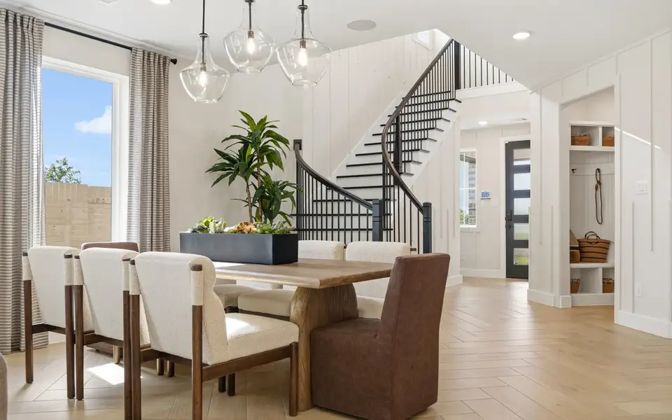 Representative furnished interior of a home built from the Haverford by Brookfield Residential in Midline, Webster (Image 4).