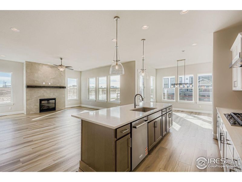 Furnished interior view inside a new home in RainDance National 60/70, Windsor (Image 5).