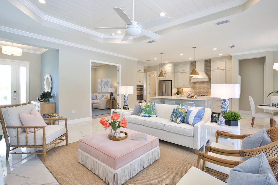 Furnished interior view inside a new home in Boca Royale Golf & Country Club at Wellen Park, Englewood (Image 7).
