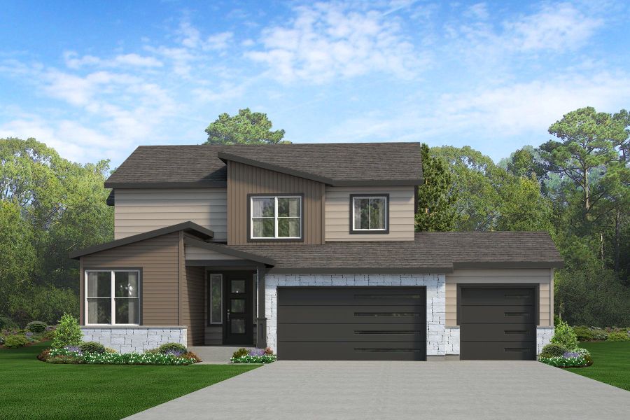 Representative exterior photo of a completed home built from the Jansen by Risewell Homes in Cherry Meadows, Brighton, CO (Image 23).