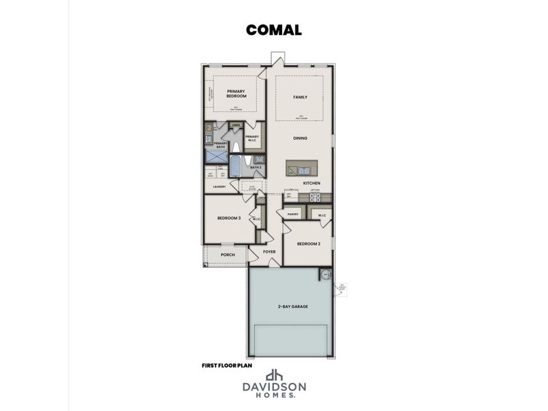 2D floor plan layout for the The Comal F by Davidson Homes LLC in Liberty Estates, Cleveland, TX (Image 4).