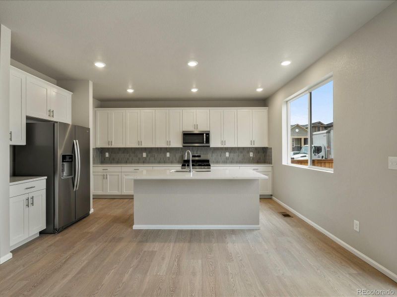 Furnished interior view inside a new home in Buffalo Highlands: The Canyon Collection, Commerce City (Image 14). Furnished interior view inside a new home in Buffalo Highlands: The Canyon Collection, Commerce City (Image 14).