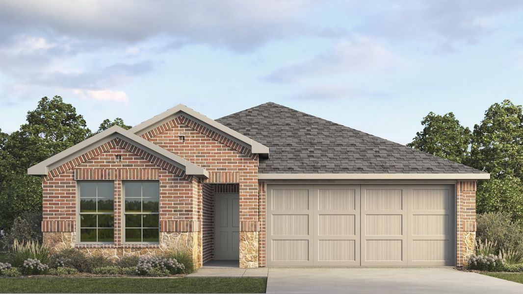 Representative exterior photo of a completed home built from the Plan by D.R. Horton in Chalk Hill, Celina, TX (Image 1). Representative exterior photo of a completed home built from the Plan by D.R. Horton in Chalk Hill, Celina, TX (Image 1).