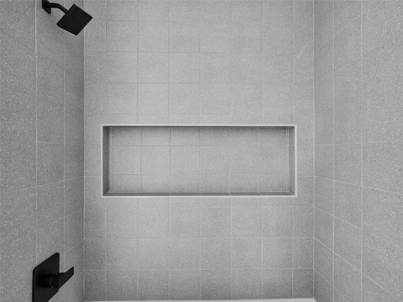 Bathroom view of tiled shower Bathroom view of tiled shower