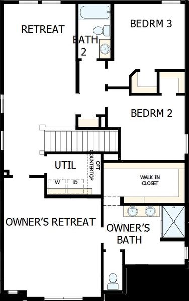 2D floor plan layout of this home in Nexus – Park Collection, Gallatin, TN (Image 3).