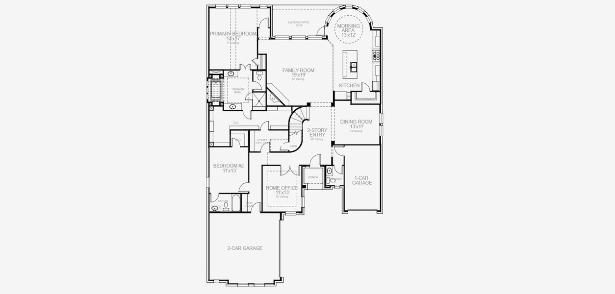 2D floor plan layout for the 560A by Britton Homes in Mustang Lakes 60', Celina, TX (Image 3).