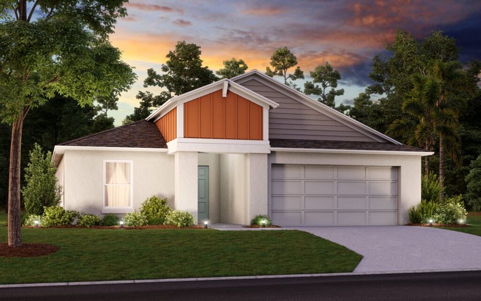 Representative exterior photo of a completed home built from the Valeria by Casa Fresca Homes in Scenic Terrace, Haines City, FL (Image 4).