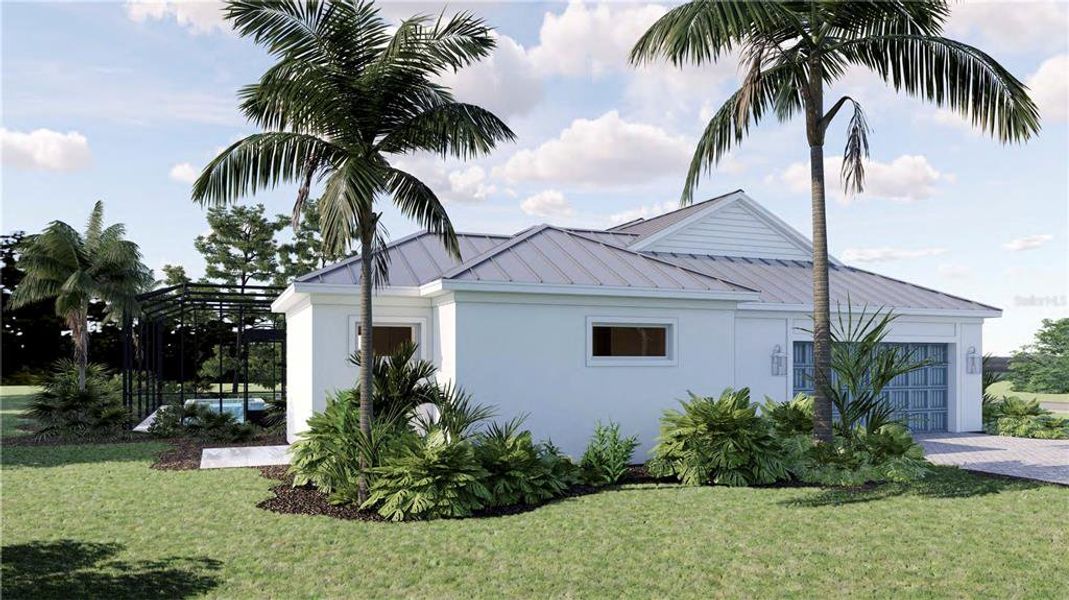 Front exterior of a new home in , Sarasota, FL, highlighting curb appeal (Image 5). Front exterior of a new home in , Sarasota, FL, highlighting curb appeal (Image 5).