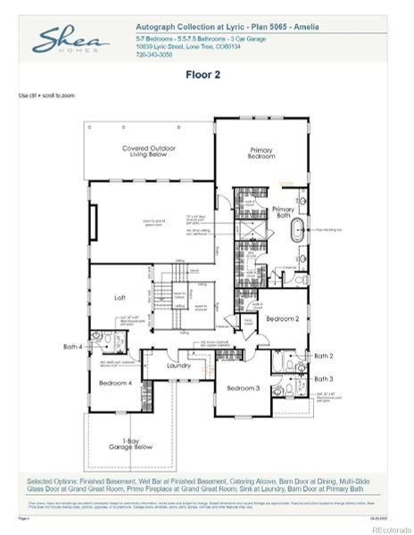 2D floor plan layout of this home in Autograph at Lyric, Lone Tree, CO (Image 7).