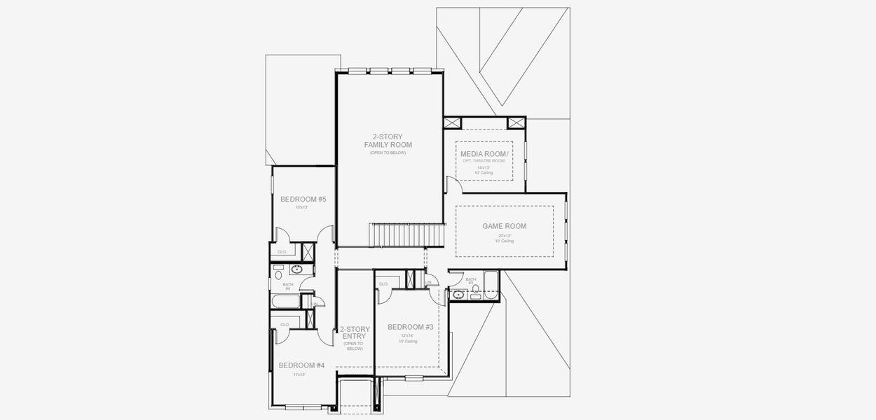 2D floor plan layout for the 3546W by Perry Homes in Mantua, Van Alstyne, TX (Image 4).