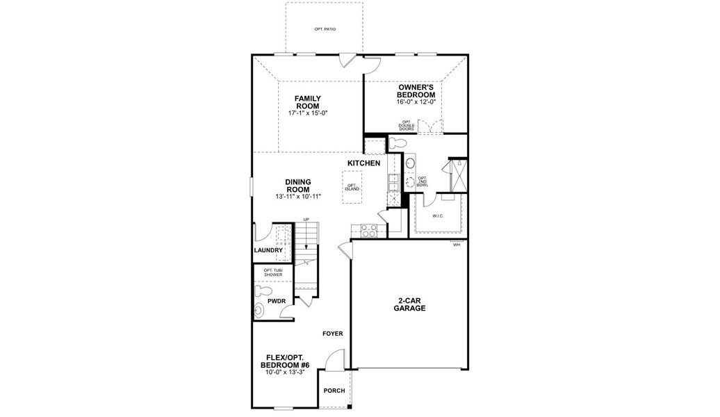 2D floor plan layout for the Armstrong by M/I Homes in Verano Farms, Von Ormy, TX (Image 4).