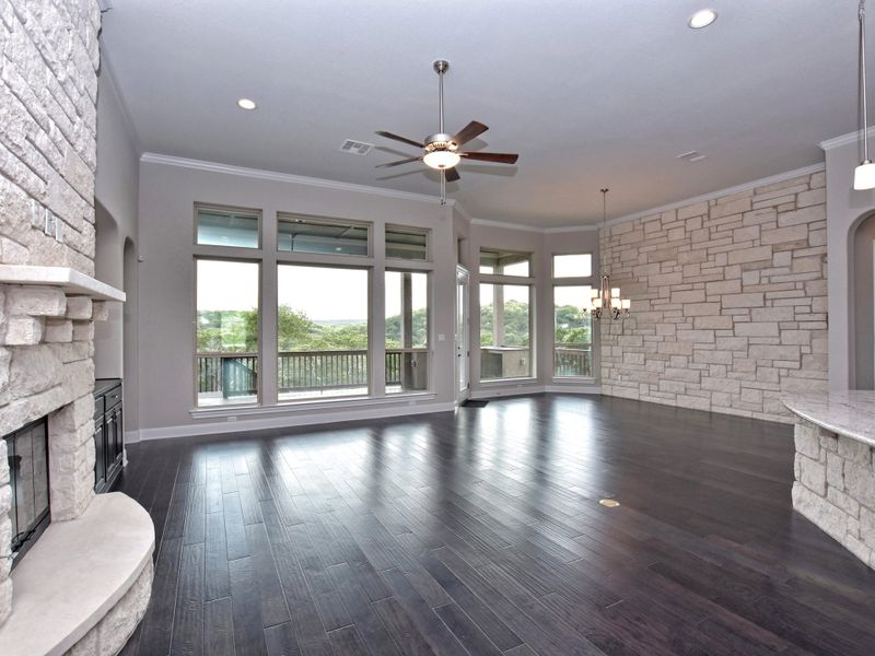 Representative unfurnished interior of a home built from the San Simeon II by Giddens Homes in Clearwater Ranch, Liberty Hill (Image 74).