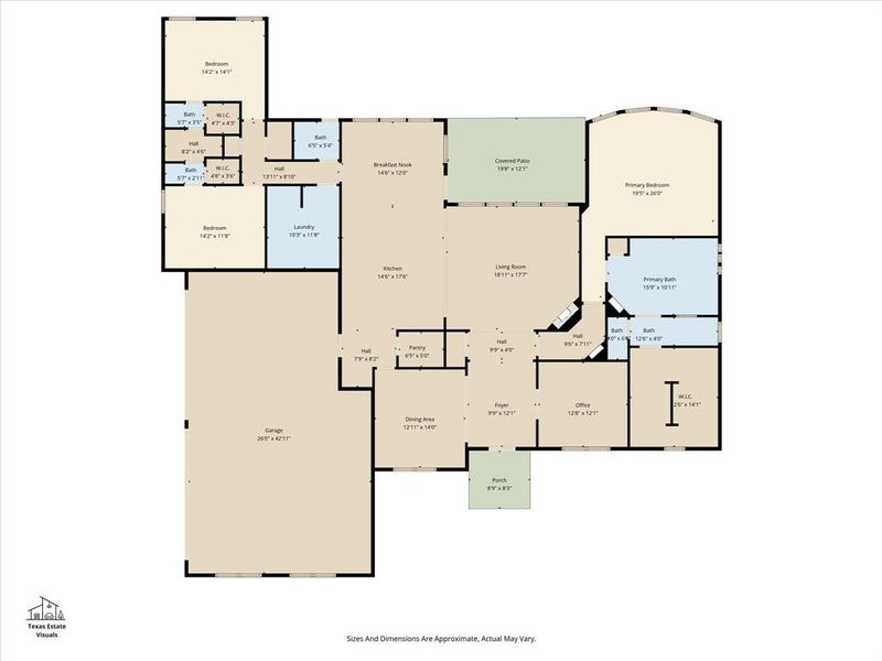 2D floor plan layout of this home in Gean Estates, Keller, TX (Image 5).