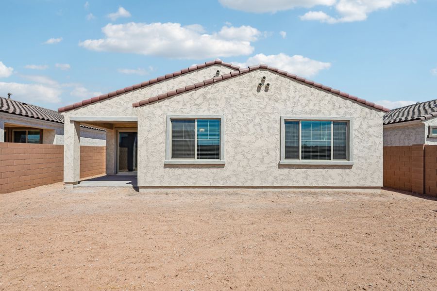 Exterior details and patio area of a home in Hawes Crossing, Mesa (Image 26).