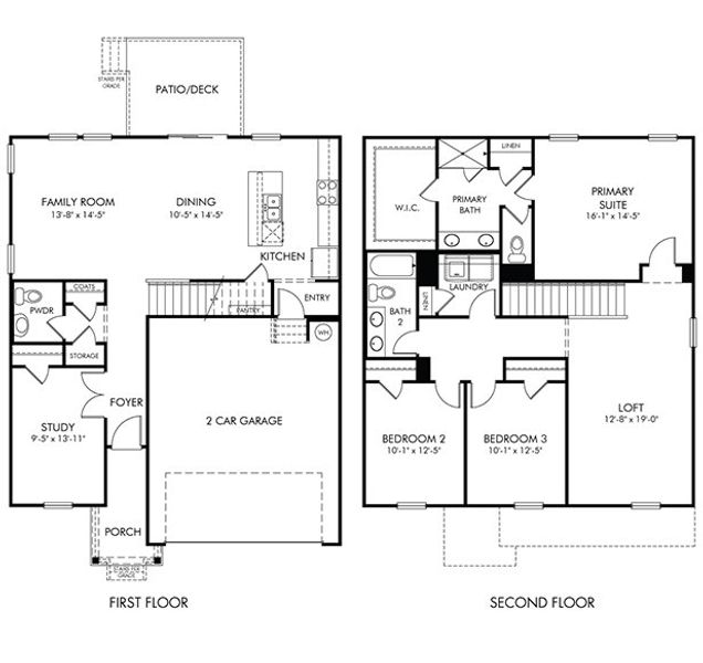 2D floor plan layout of this home in Avery Farms - Legacy Series, Murfreesboro, TN (Image 2).