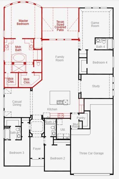 2D floor plan layout of this home in The Highlands 60', Porter, TX (Image 2). 2D floor plan layout of this home in The Highlands 60', Porter, TX (Image 2).