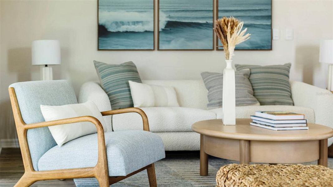 Furnished interior view inside a new home in The Gardens at Bay Street, Sarasota (Image 13).