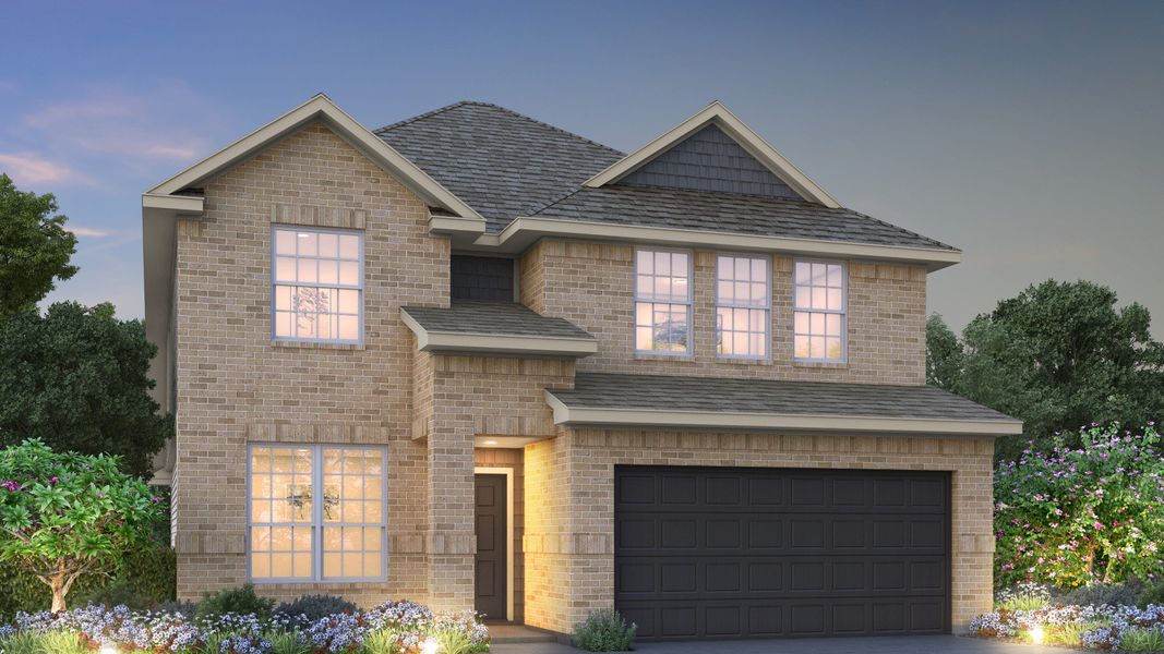 Representative exterior photo of a completed home built from the The Lazio by Legend Homes in Bluestem, Brookshire, TX (Image 22).