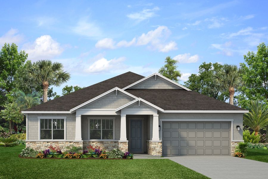 Representative exterior photo of a completed home built from the Ranier by Park Square Residential in Leela Reserve, Tavares, FL (Image 5).