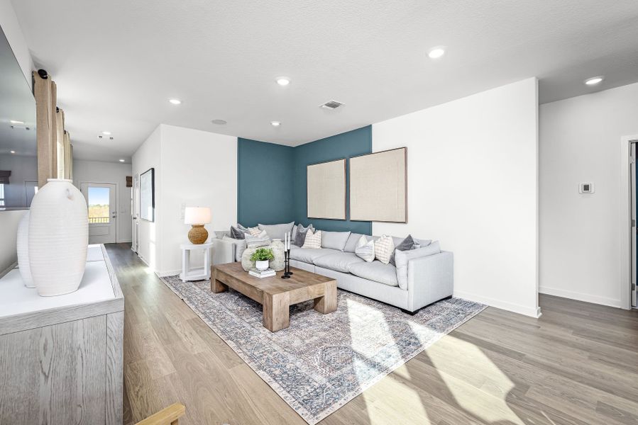 Representative furnished interior of a home built from the Afton by Pulte Homes in Saddleback at Santa Rita Ranch, Liberty Hill (Image 15).
