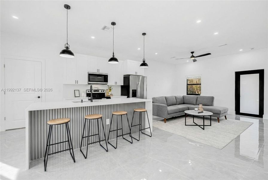 Furnished interior view inside a new home in , Lehigh Acres (Image 6). Furnished interior view inside a new home in , Lehigh Acres (Image 6).