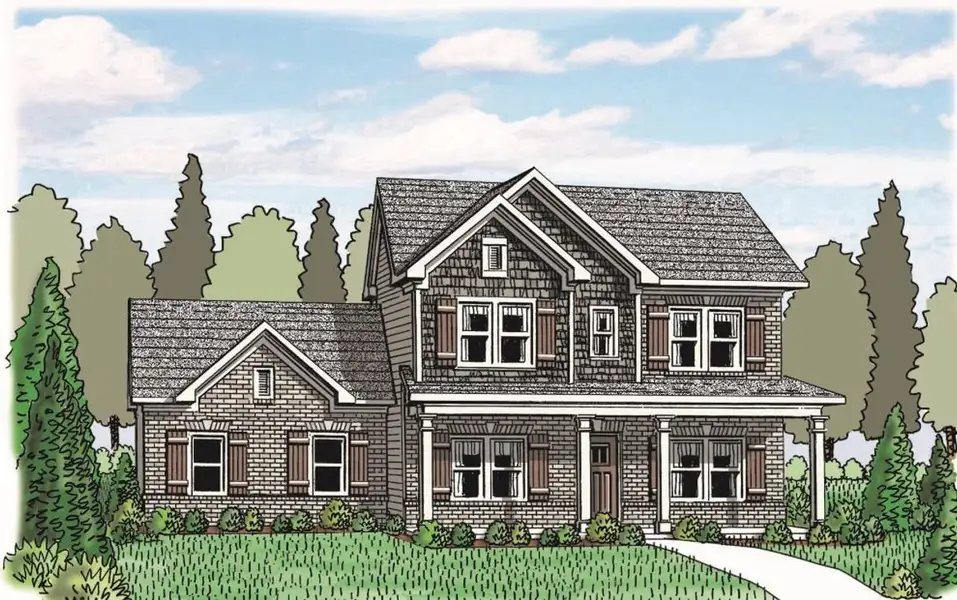 Representative rendering of the exterior for the (GA)The Jackson | Side Entry by Reliant Homes (Image 4).