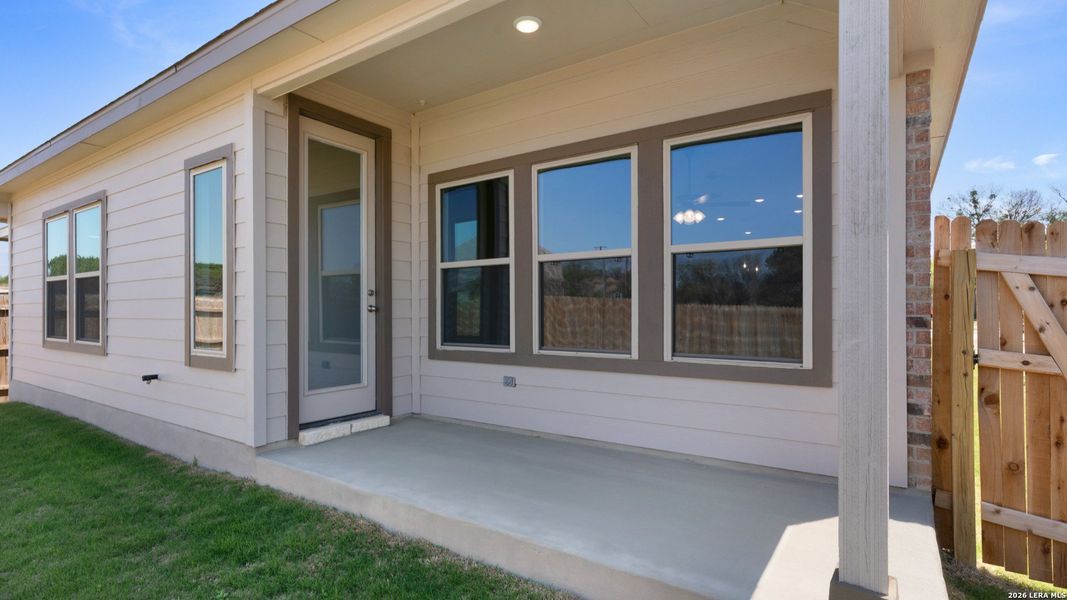 Exterior details and patio area of a home in Prairie Green, Converse (Image 4). Exterior details and patio area of a home in Prairie Green, Converse (Image 4).