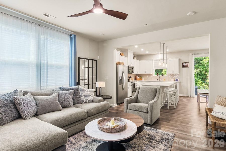 Furnished interior view inside a new home in Hedgecliff Townes, Concord (Image 38). Furnished interior view inside a new home in Hedgecliff Townes, Concord (Image 38).