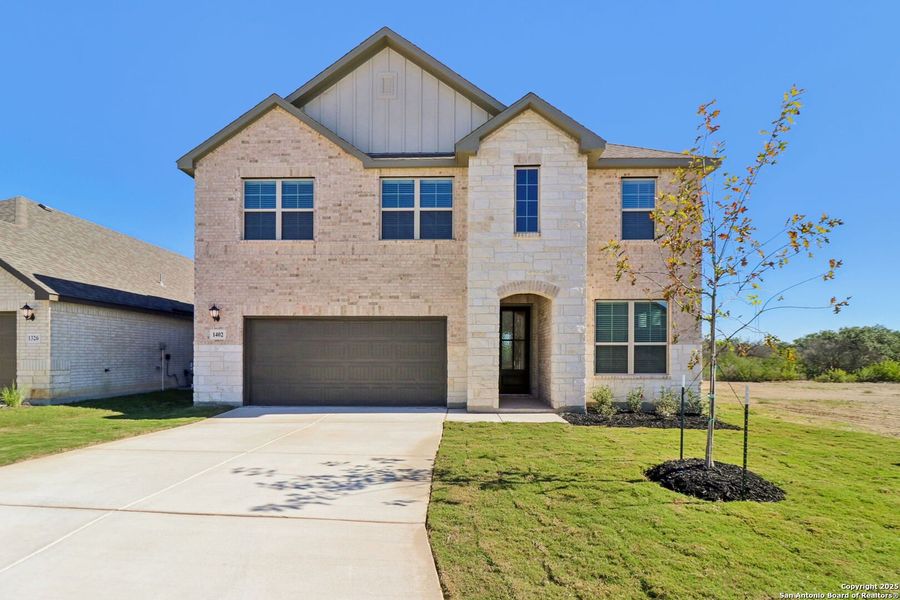 Front exterior of a new home in , San Antonio, TX, highlighting curb appeal (Image 25). Front exterior of a new home in , San Antonio, TX, highlighting curb appeal (Image 25).