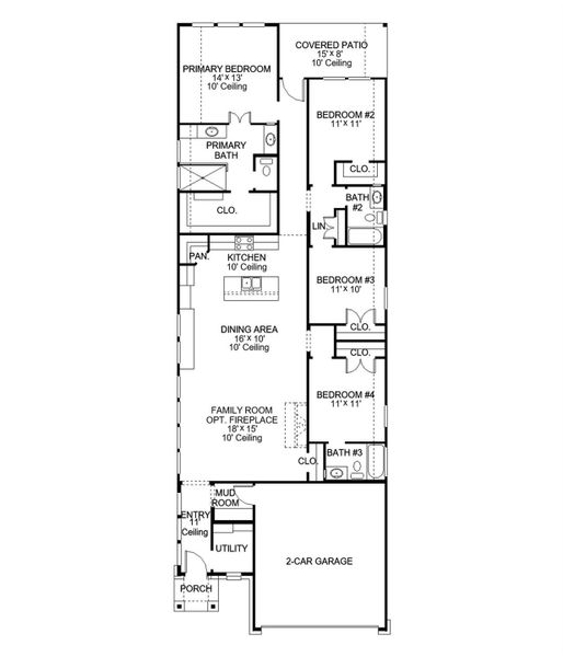 2D floor plan layout of this home in Austin Point, Richmond, TX (Image 5).