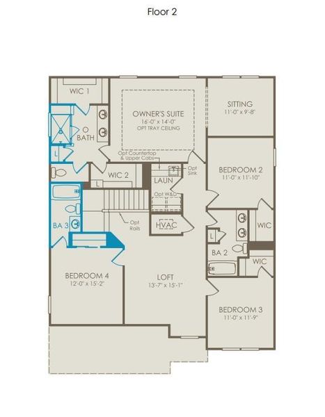 2D floor plan layout of this home in Ashworth Estates, Powder Springs, GA (Image 3). 2D floor plan layout of this home in Ashworth Estates, Powder Springs, GA (Image 3).