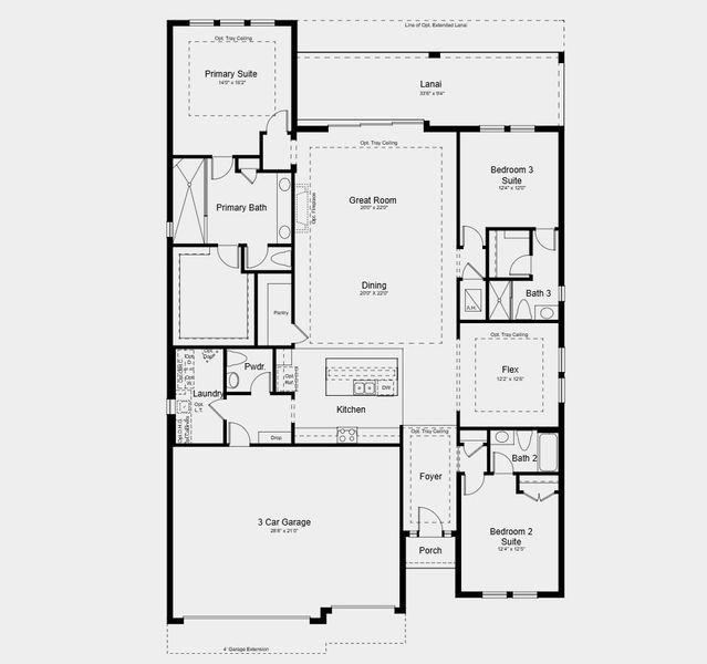 2D floor plan layout for the Cascata by Taylor Morrison in Esplanade at Rivergrass, Immokalee, FL (Image 5). 2D floor plan layout for the Cascata by Taylor Morrison in Esplanade at Rivergrass, Immokalee, FL (Image 5).