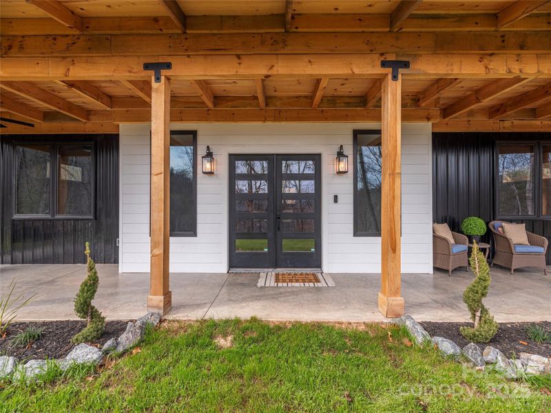 Exterior details and patio area of a home in , Waynesville (Image 23).