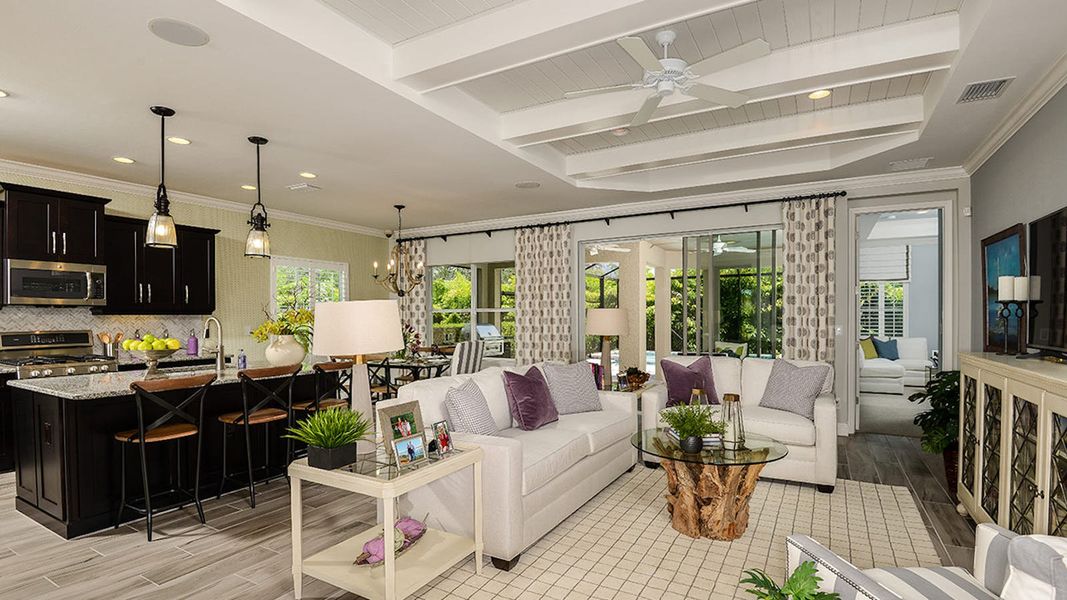 Furnished interior view inside a new home in SkySail Real Estate and Homes for Sale in Naples, FL - Neal Communities, Naples (Image 8).