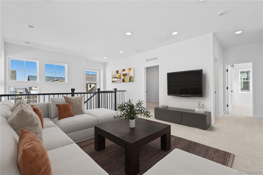 Furnished interior view inside a new home in Harmony at Solstice, Littleton (Image 7). Furnished interior view inside a new home in Harmony at Solstice, Littleton (Image 7).