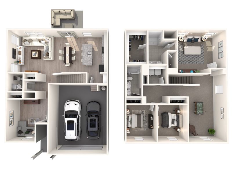 2D floor plan layout for the Rockwell by Meritage Homes in Nelson's Creek, Mocksville, NC (Image 4).